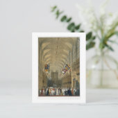 聖ジョージ礼拝堂のインテリア, 1838 （色のリトボ） ポストカード (スタンド正面)