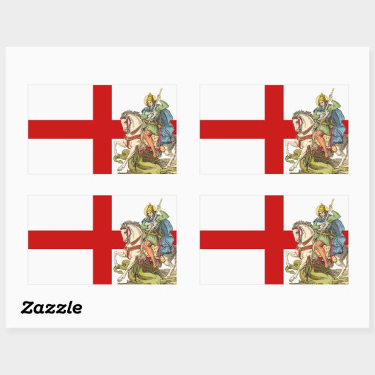 聖ジョージ・オン・乗馬(BS 01) 長方形シール (シート)