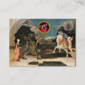 聖ジョージ，ドラゴン，プリンセス赤ルビージェムモノグラム 名刺 (裏面)