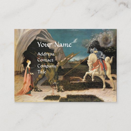 聖ジョージ，ドラゴン，プリンセス赤ルビージェムモノグラム 名刺 (正面)