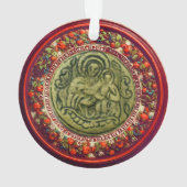 聖ジョージ、ドラゴン/マドンナと子どものフローラ冠 オーナメント (裏面)