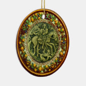 聖ジョージ、ドラゴン/マドンナと子どものフローラ冠 セラミックオーナメント (右)