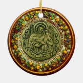 聖ジョージ、ドラゴン/マドンナと子どものフローラ冠 セラミックオーナメント (裏面)