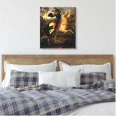 聖ジョージ・ファイティング・ザ・ドラゴンby Raphael Sanzio キャンバスプリント (インサイチュ (寝室))