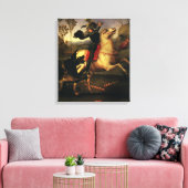 聖ジョージ・ファイティング・ザ・ドラゴンby Raphael Sanzio キャンバスプリント (インサイチュ (リビング))