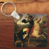 聖ジョージ・ファイティング・ザ・ドラゴンby Raphael Sanzio キーホルダー (正面)