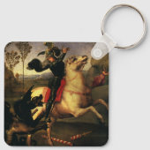 聖ジョージ・ファイティング・ザ・ドラゴンby Raphael Sanzio キーホルダー (裏面)