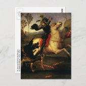 聖ジョージ・ファイティング・ザ・ドラゴンby Raphael Sanzio ポストカード (正面/裏面)
