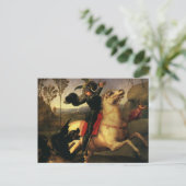 聖ジョージ・ファイティング・ザ・ドラゴンby Raphael Sanzio ポストカード (スタンド正面)