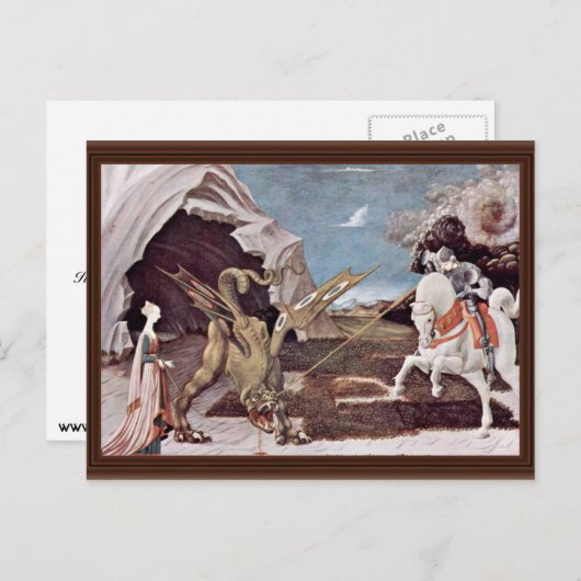 聖ジョージUccello Paoloによるドラゴンとの戦い ポストカード (正面/裏面)