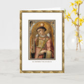 聖スティーブン・カトリック教会ディーコン司祭の宗教 カード (黄色い花)