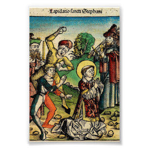 聖ステファノ初代殉教者 ファインアート聖像画 フォトプリント           