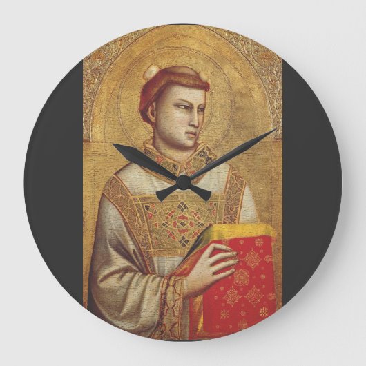 『聖ステファノ』(せいステファノ、英: Saint Stephen)- ジョットの美術複製 ラージ壁時計 (正面)
