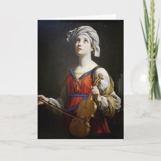 聖セシリアミュージシャン宗教聖人 カード (正面)