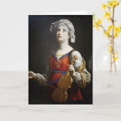 聖セシリアミュージシャン宗教聖人 カード (黄色い花)