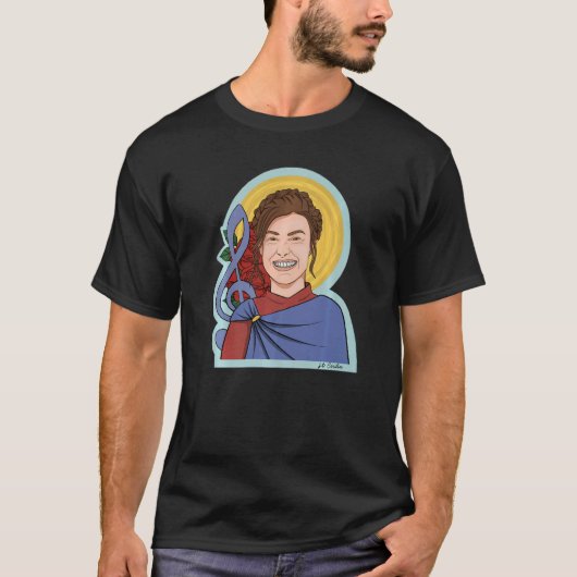 聖セシリア 音楽とミュージシャンの守護聖人 カトリック Tシャツ (正面)