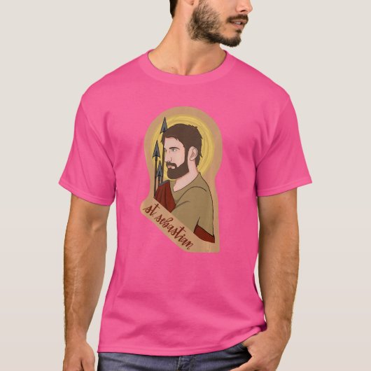 聖セバスチャン弓射手カトリック守護聖人 Tシャツ (正面)