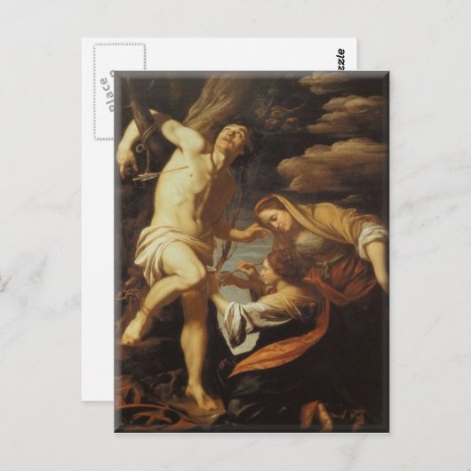 聖セバティアン聖なる女性 – ユージーン・デルによって世話された ポストカード (正面/裏面)