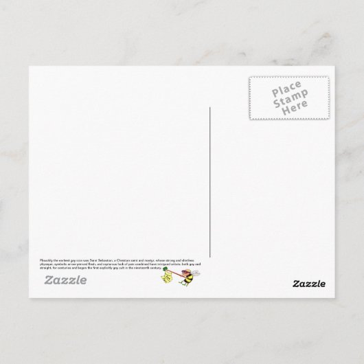 聖セバティアン聖なる女性 – ユージーン・デルによって世話された ポストカード (裏面)