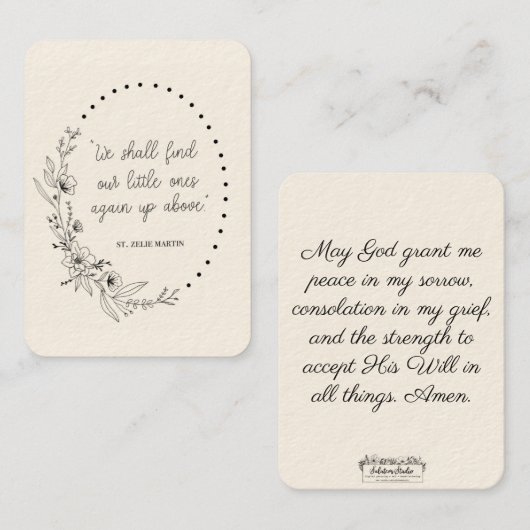 聖ゼリー・マーティン慰霊術聖書 名刺 (正面/裏面)