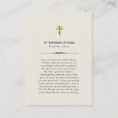 聖ソフロニー・オブ・エセックス祈祷カード プレイスカード (裏面)