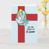 聖ダビズの日の饗宴の日と赤十字の鳩 カード (黄色い花)