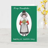 聖ダビデの日、ウェールズの衣装、祖父のために カード (黄色い花)