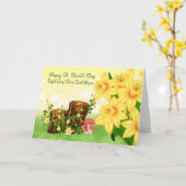 聖ダビデの森の植物とダとの日の挨拶 カード (黄色い花)