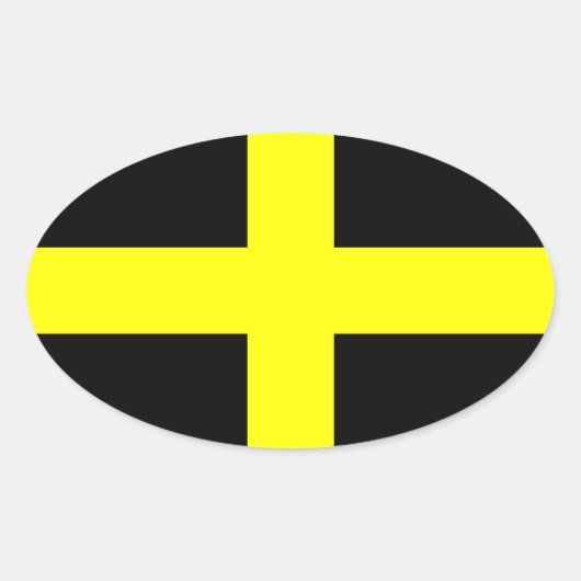 聖ダビデ国旗(ウェールズ) 楕円形シール (正面)