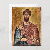 聖テオドア・ティロン、殉教者、正教会のアイコン ポストカード (正面/裏面)