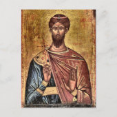 聖テオドア・ティロン、殉教者、正教会のアイコン ポストカード (正面)