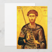 聖テオドロス・ティロン 正教のアイコン 招待状 (正面/裏面)