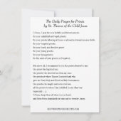 聖テリーズの司祭のための毎日の祈りの言葉 カード (裏面)