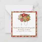 聖テリーズ宗教赤トラックバラヴィンテージ ノートカード (裏面)