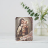 聖テルスカトリック聖降誕祭カード祈りの言葉 名刺 (スタンド正面)