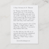 聖テルセイエス十字架ノヴェナエンジェルスバラ 名刺 (裏面)