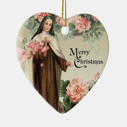 聖テルセ宗教カトリックのクリスマスバラ セラミックオーナメント (右)
