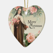 聖テルセ宗教カトリックのクリスマスバラ セラミックオーナメント (左)