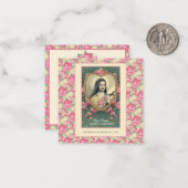 聖テルセ宗教的カルメライトヌンピンクローズ ノートカード (正面/裏面インサイチュ)