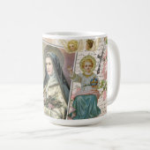 聖テルセ詩ヴィンテージカトリックの数珠コラージュ コーヒーマグカップ (正面右)