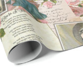 聖テルセ詩ヴィンテージカトリックの数珠コラージュ ラッピングペーパー (ロールコーナー)