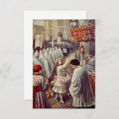 聖テレサは聖餐式に花を投げ賛美る サンキューカード (正面/裏面)