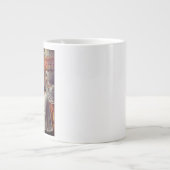 聖テレサは聖餐式に花を投げ賛美る ジャンボコーヒーマグカップ (正面)