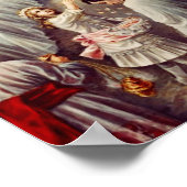 聖テレサは聖餐式に花を投げ賛美る ポスター (角)