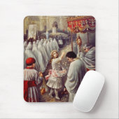 聖テレサは聖餐式に花を投げ賛美る マウスパッド (マウス)