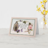 聖テレセ宗教カトリックヴィンテージバラ カード (黄色い花)