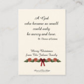 聖テレーズカトリック聖降誕祭聖書祈りの言葉 名刺 (裏面)