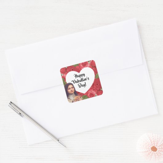 聖テレーズバレンタインデーのシール スクエアシール (封筒)