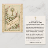 聖テレーズ聖カード司祭のための祈りの言葉 プレイスカード (正面/裏面)