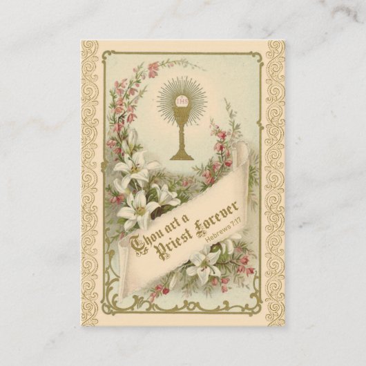 聖テレーズ聖カード司祭のための祈りの言葉 プレイスカード (正面)